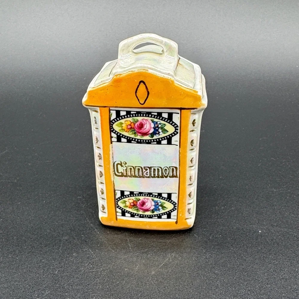 Vintage 1930 MEPOCO WARE Lusterware Cinnamon Canister Made in Germany